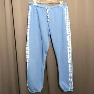 Cuffed sweat pants with tiedye detail on sides